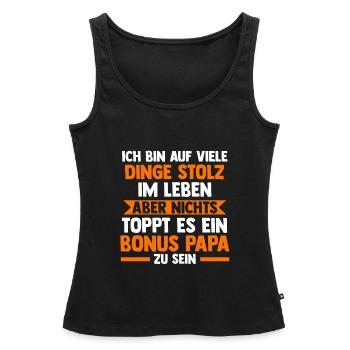 Bonus Papa Familie Bonus-Papa Geschenk - Frauen Premium Organic Tank Top - Schwarz - Vorne - AI Model Female 172 light (172cm)