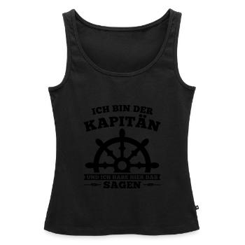 Boot Kapitän booten Geschenk - Frauen Premium Organic Tank Top - Schwarz - Vorne - AI Model Female 172 light (172cm)