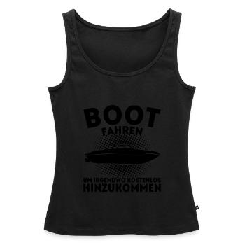 Boot Kapitän booten Geschenk - Frauen Premium Organic Tank Top - Schwarz - Vorne - AI Model Female 172 light (172cm)