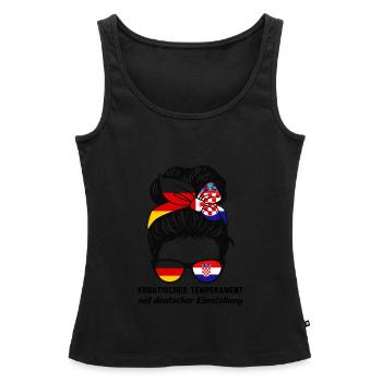 Deutsche Kroatin Deutsch Geschenk - Frauen Premium Organic Tank Top - Schwarz - Vorne - AI Model Female 172 light (172cm)