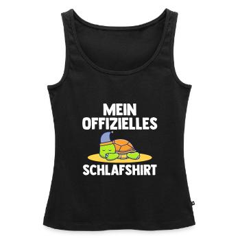 Schlafshirt Schildkröte Schlafanzug Geschenk - Frauen Premium Organic Tank Top - Schwarz - Vorne - AI Model Female 172 light (172cm)