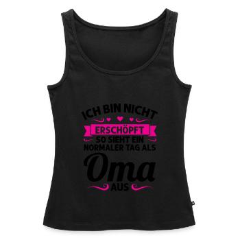 Oma Mutter Tag Omi Geschenk - Frauen Premium Organic Tank Top - Schwarz - Vorne - AI Model Female 172 light (172cm)