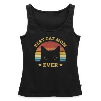 Best Cat Mom Ever - gift for cat owners - Women’s Premium Organic Tank top - black - Front - AI Model Female 172 light (172cm)