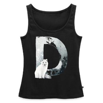 D – decorative character – winter - Women’s Premium Organic Tank top - black - Front - AI Model Female 172 light (172cm)