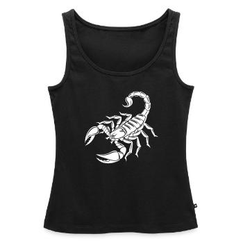 Scorpion - Dard venimeux - Conservation des espèces - Habitat - Débardeur bio Premium Femme - noir - Devant - AI Model Female 172 light (172cm)