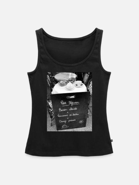 Foto: Pariser Frühstück - Frauen Premium Organic Tank Top - Schwarz