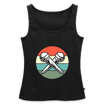 Karaoke Mikrophon - Frauen Premium Organic Tank Top - Schwarz - Vorne - AI Model Female 172 light (172cm)