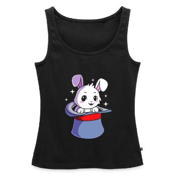 Zauberer Magie Magier Hase - Frauen Premium Organic Tank Top - Schwarz - Vorne - AI Model Female 172 light (172cm)