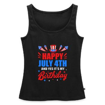 Vierter Juli Nationalfarben Nationalfeiertag USA - Frauen Premium Organic Tank Top - Schwarz - Vorne - AI Model Female 172 light (172cm)
