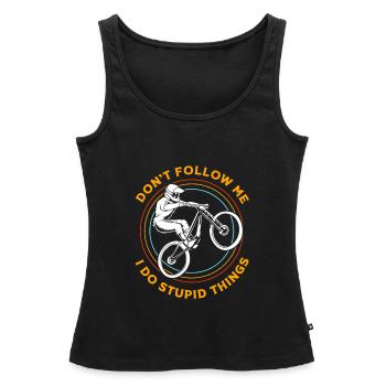 Mountainbike Mountainbiken Mountainbiker - Frauen Premium Organic Tank Top - Schwarz - Vorne - AI Model Female 172 light (172cm)