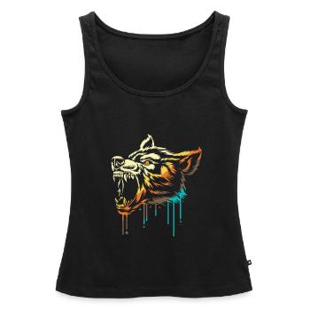 Loup-garou - Débardeur bio Premium Femme - noir - Devant - AI Model Female 172 light (172cm)