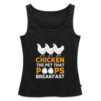 Poulet Volaille - Débardeur bio Premium Femme - noir - Devant - AI Model Female 172 light (172cm)