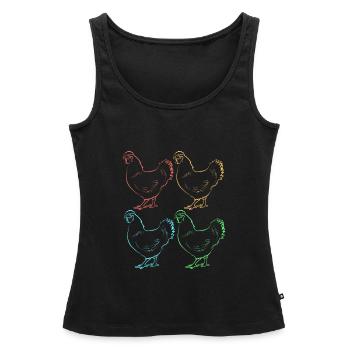 Poulet Volaille - Débardeur bio Premium Femme - noir - Devant - AI Model Female 172 light (172cm)