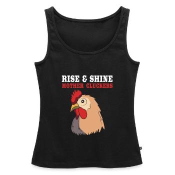 Poulet Volaille - Débardeur bio Premium Femme - noir - Devant - AI Model Female 172 light (172cm)