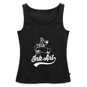 Tattoo Artist Tattoo Artist Tattooed Tattoo - Women’s Premium Organic Tank top - black - Front - AI Model Female 172 light (172cm)