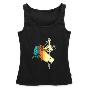 Tattoo Artist Tattoo Artist Tattooed Tattoo - Women’s Premium Organic Tank top - black - Front - AI Model Female 172 light (172cm)