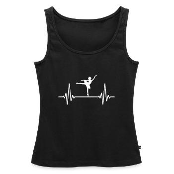Herzschlag Ballett Tanz | Tanzende Ballerina - Frauen Premium Organic Tank Top - Schwarz - Vorne - AI Model Female 172 light (172cm)