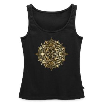 Goldenes Mandala - Frauen Premium Organic Tank Top - Schwarz - Vorne - AI Model Female 172 light (172cm)