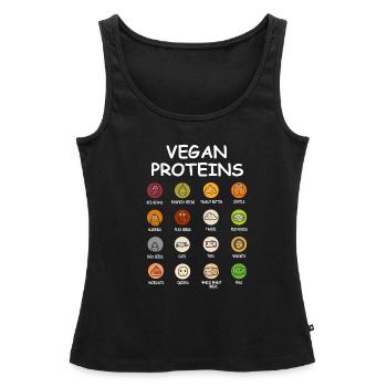 Vegan Protein Sources Veganer Vegetarier - Frauen Premium Organic Tank Top - Schwarz - Vorne - AI Model Female 172 light (172cm)