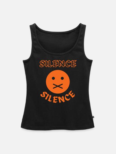 Silence - Frauen Premium Organic Tank Top - Schwarz
