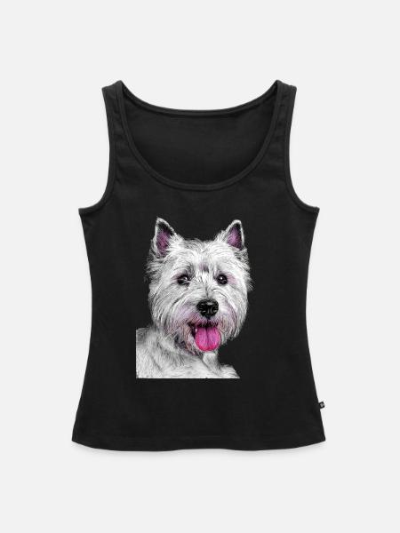 West highland white - Frauen Premium Organic Tank Top - Schwarz