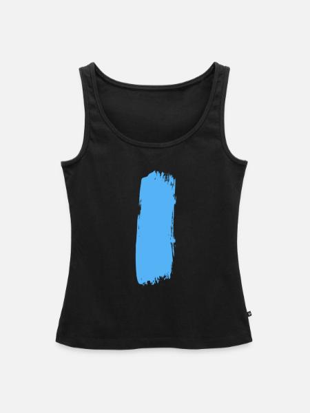 Blauer Strich durch die Mitte - Frauen Premium Organic Tank Top - Schwarz