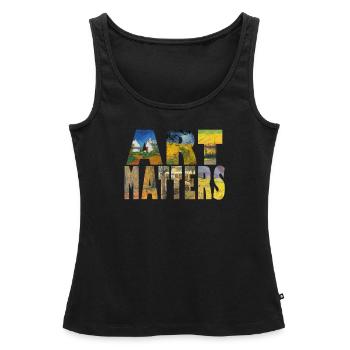 Art Matters Van Gogh Collage - Women’s Premium Organic Tank top - black - Front - AI Model Female 172 light (172cm)