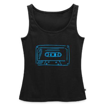 Cassette - Débardeur bio Premium Femme - noir - Devant - AI Model Female 172 light (172cm)