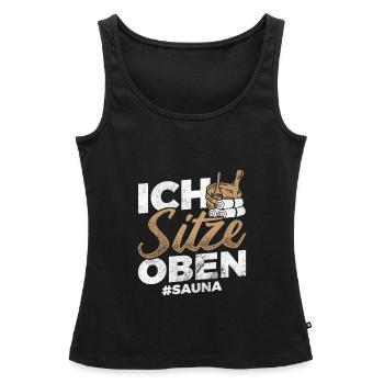 Sauna Saunieren Geschenkidee - Frauen Premium Organic Tank Top - Schwarz - Vorne - AI Model Female 172 light (172cm)