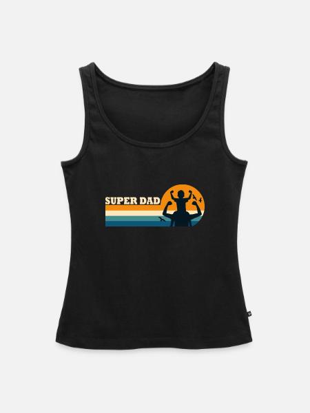 Super Papa Superpapa - Frauen Premium Organic Tank Top - Schwarz