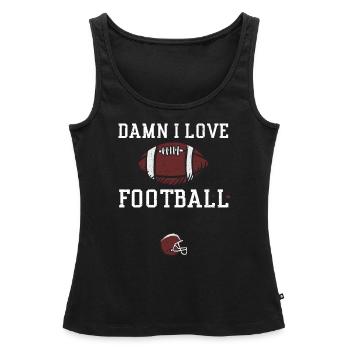 j’aime le football - Football - Débardeur bio Premium Femme - noir - Devant - AI Model Female 172 light (172cm)