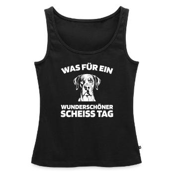 Great Dane, please keep your mouth shut - Women’s Premium Organic Tank top - black - Front - AI Model Female 172 light (172cm)