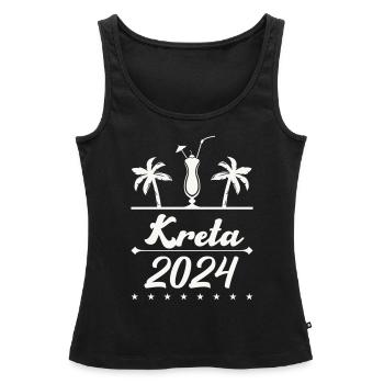 kreta 2024 - Frauen Premium Organic Tank Top - Schwarz - Vorne - AI Model Female 172 light (172cm)