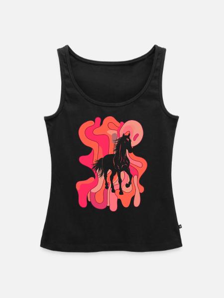 Pferde Ponyhof - Frauen Premium Organic Tank Top - Schwarz