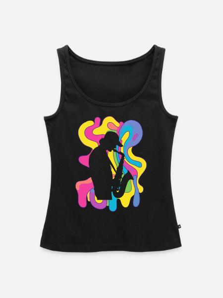 Saxophon Blasmusik Blaskapelle - Frauen Premium Organic Tank Top - Schwarz