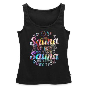 Sauna - Frauen Premium Organic Tank Top - Schwarz - Vorne - AI Model Female 172 light (172cm)