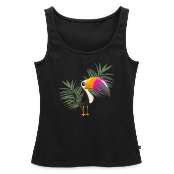 toucan - Women’s Premium Organic Tank top - black - Front - AI Model Female 172 light (172cm)