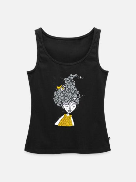 Lockenkopf - Frauen Premium Organic Tank Top - Schwarz