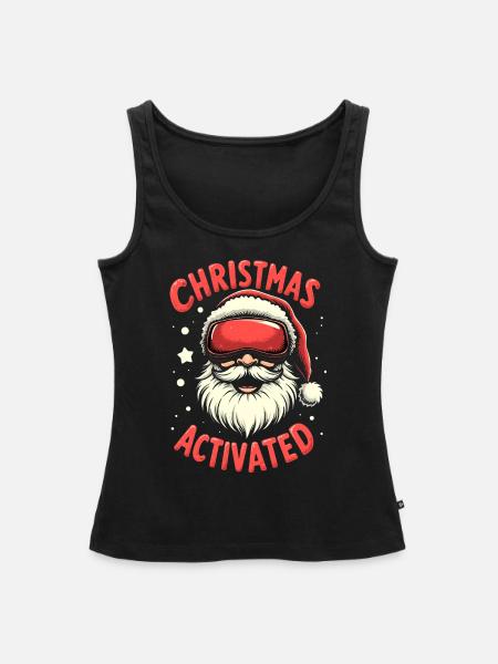 Weihnachtsmann mit Skibrille - Frauen Premium Organic Tank Top - Schwarz