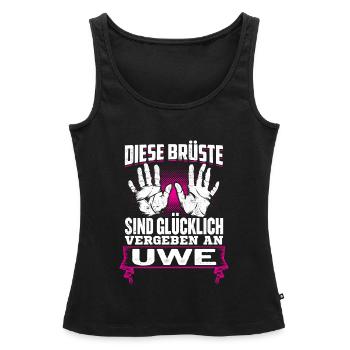 UWE - Brüste - Frauen Premium Organic Tank Top - Schwarz - Vorne - AI Model Female 172 light (172cm)