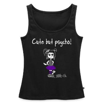 Chemise - Mignon mais psycho! Doux Girly Teddy Gothique - Débardeur bio Premium Femme - noir - Devant - AI Model Female 172 light (172cm)
