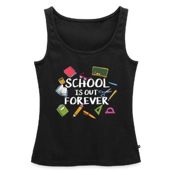L'école est pour toujours - Retraite scolaire - Débardeur bio Premium Femme - noir - Devant - AI Model Female 172 light (172cm)