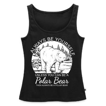 Cadeau polaire ours polaire ours polaire - Débardeur bio Premium Femme - noir - Devant - AI Model Female 172 light (172cm)