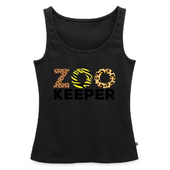 Zoo Zookeeper Zoo Afrique - Débardeur bio Premium Femme - noir - Devant - AI Model Female 172 light (172cm)