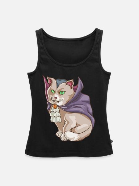 Halloween Vampir Katze - Frauen Premium Organic Tank Top - Schwarz