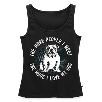 Chemise cadeau rétro Bulldog Anglais - Débardeur bio Premium Femme - noir - Devant - AI Model Female 172 light (172cm)