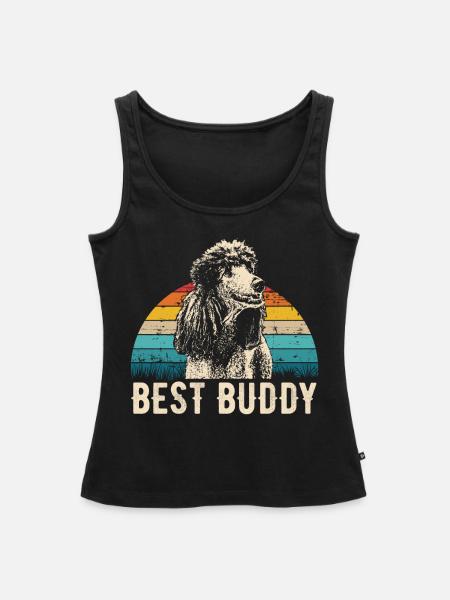 Pudel retro Geschenk Shirt - Frauen Premium Organic Tank Top - Schwarz