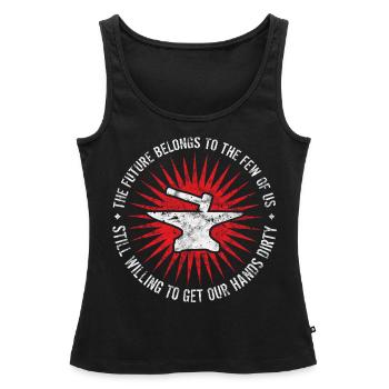 Hammer and Anvil Blacksmith - Women’s Premium Organic Tank top - black - Front - AI Model Female 172 light (172cm)