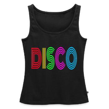 Discothèque des années 70 - Débardeur bio Premium Femme - noir - Devant - AI Model Female 172 light (172cm)