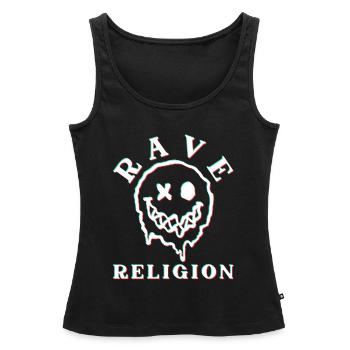 Religion Raver - Débardeur bio Premium Femme - noir - Devant - AI Model Female 172 light (172cm)